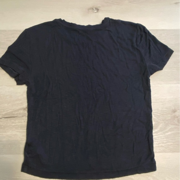 American Eagle striped baby tee, Navy With Pastel Stripes, size XS - Picture 2 of 9